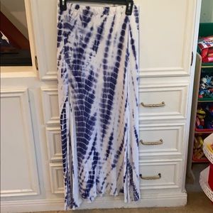 Tie dye high slit maxi skirt
